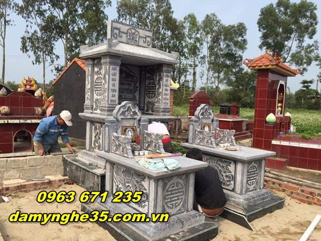 Hình ảnh mộ tam sơn, mộ không mai, mộ banh bằng đá đẹp tại Bắc Giang