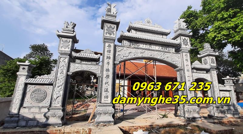 Mẫu cổng đá nhà thờ họ đẹp thiết kế cao cấp bán tại Bác Ninh