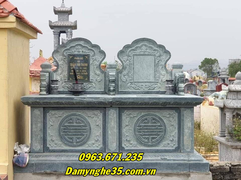 Mộ đá đôi - Mẫu mộ đôi bằng đá đẹp bán tại Tuyên Quang