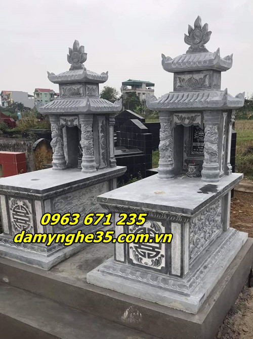 15 Mẫu mộ hai mái bằng đá đẹp bán tại Bắc Ninh