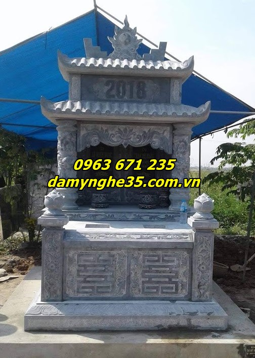 Mẫu lăng mộ hai mái bằng đá đẹp bán tại Hưng Yên
