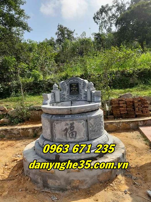 Kích thước mộ đá tròn tại Bắc Ninh