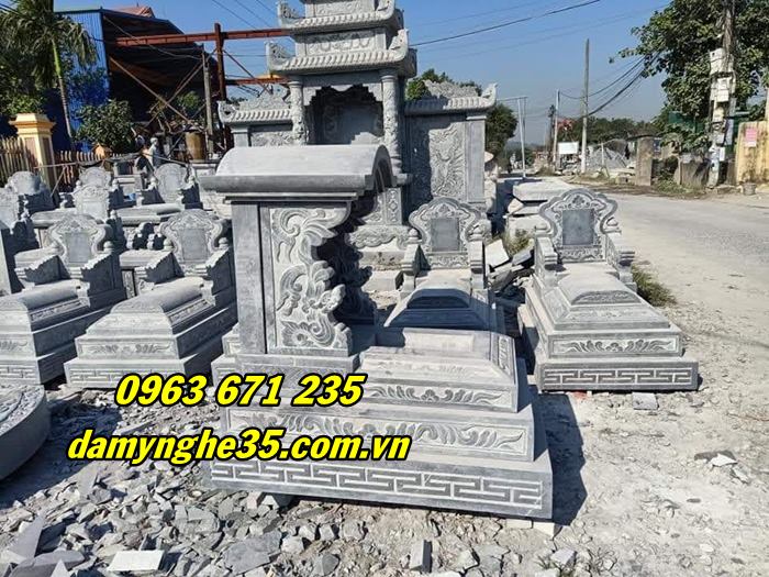 mẫu mộ tam cấp bằng đá bán tại Thái Nguyên