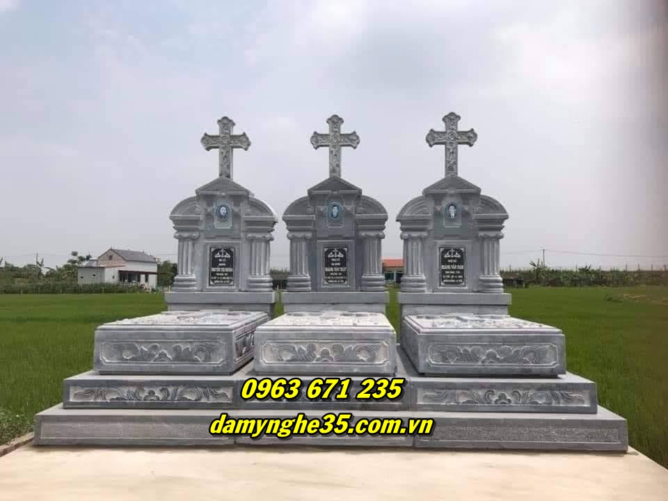 Mẫu mộ công giáo bằng đá nguyên khối giá rẻ bán tại Đồng Nai